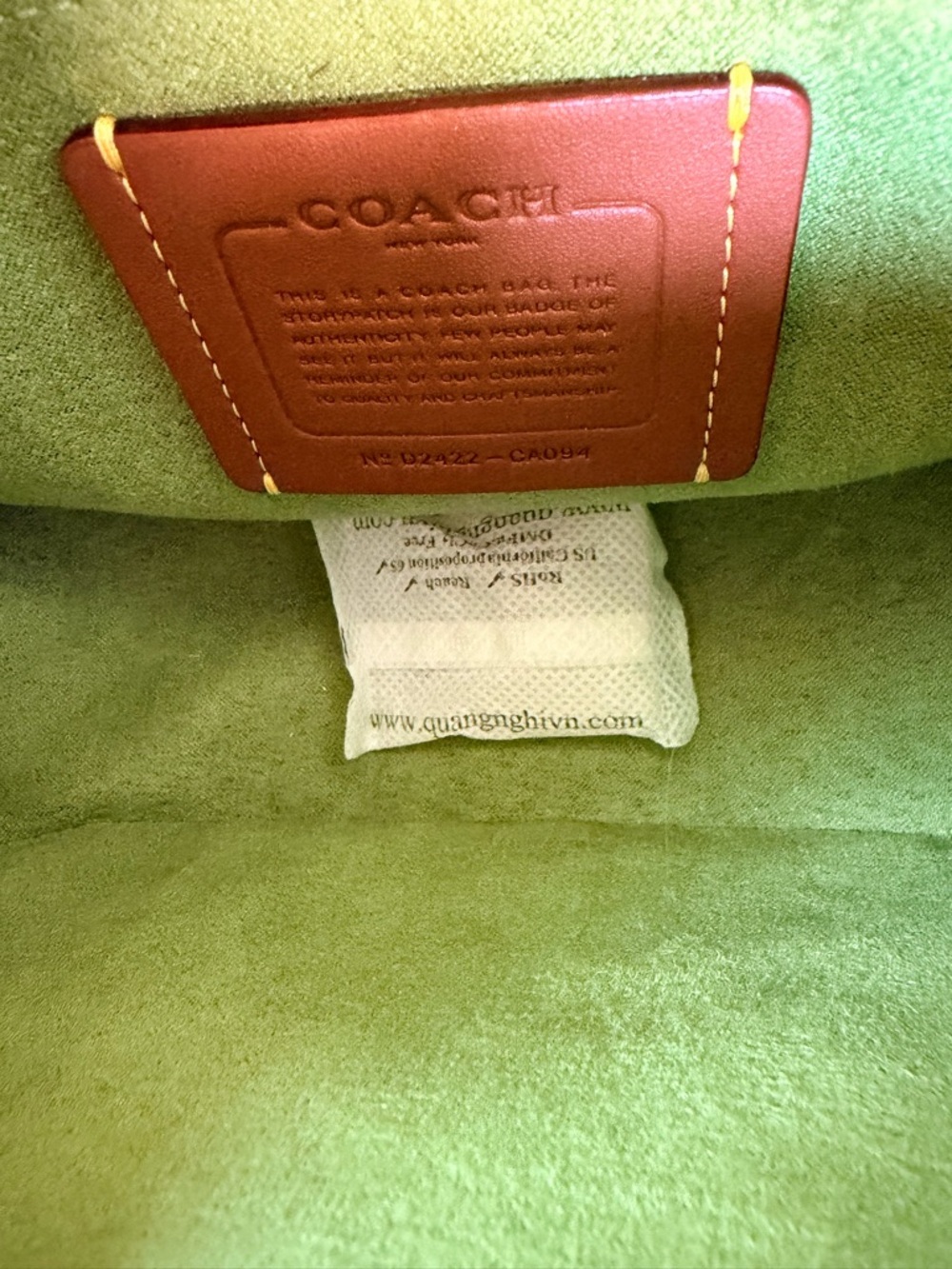 Coach Willow Saddle Bag Dark Lime Green Pebbled Leather Turnlock Crossbody - Picture 13 of 14